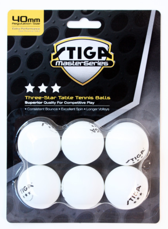 STIGA 3 Star Balls - White 6 Pack